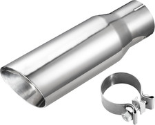 2.5 Inlet 3 Outlet 12 Long Exhaust Tip With Clamp Stainless Steel
