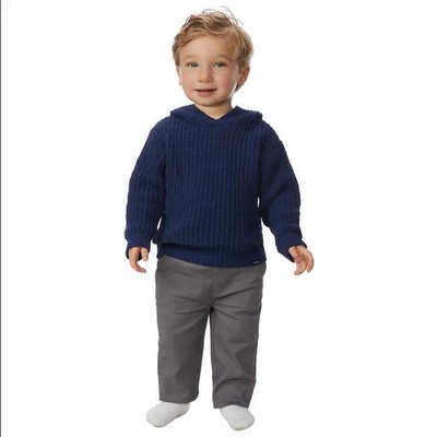 DKNY Boys 2 Piece Chenille Sweater and Pant Set 12 Months - Blue and Gray NWT