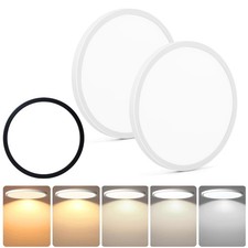 2 Pack 12 Inch LED Dimmable Flush Mount Ceiling Light Fixture, 24W 5CCT 2700...