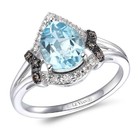 Le Vian 14K White Gold Cocktail Ring for Her 1.361 cts Aquamarine Diamonds Sz 4 — photo 1
