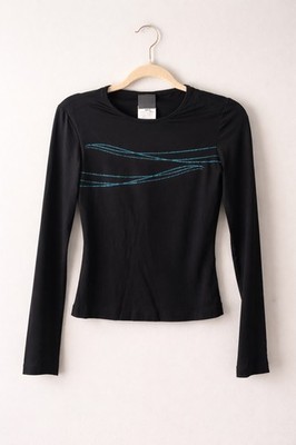 versace jeans couture ブラック長袖トップス Versace Jeans Couture Top XS Black Stretch Long Sleeve Graphic