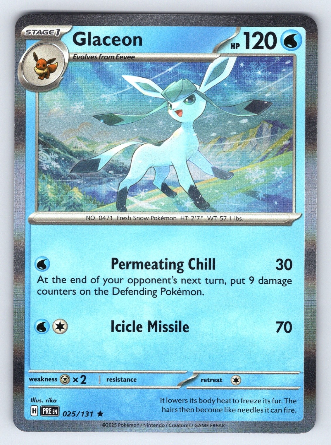 Glaceon Rare SV: Prismatic Evolutions 025/131 NM