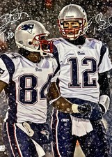Tom Brady & Deion Branch Signed 16x20 Photo Patriots - Fanatics COA #01