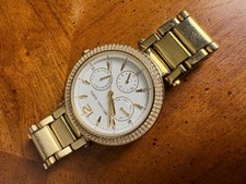 Michael Kors MK-5780 Bradshaw Gold-Tone Ladies Watch Crystal Bezel Chronograph