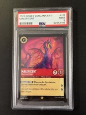   2023 DISNEY LORCANA PSA 9 MALEFICENT MONSTROUS DRAGON 113/204