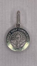 Italian Silver First Holy Communion Pendant - Rhodium Coated
