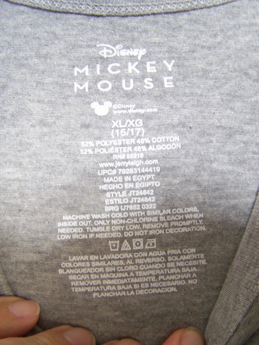Mickey Mouse Shirt Youth Extra Large Gray Graphic Disney Short Sleeve Tie Girls - Picture 4 of 18