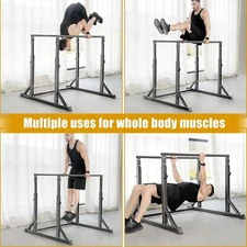 Adjustable Dip Bar, 7 Height Levels, 550lbs Parallel Bars for Tricep Pull-Ups