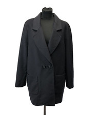 Pennyblack Max Mara Women’s Navy Wool Blend Double Breasted Overcoat, Uk 10