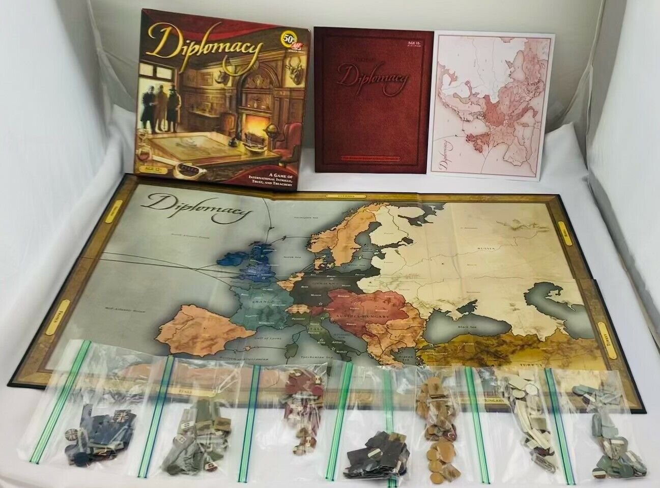 2008 Diplomacy Game 50th Anniversary Game by Avalon Hill Complete in Great Cond