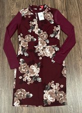 Guess Whitney Mesh Inset Dress Color Regal Plum Multicolor Size S