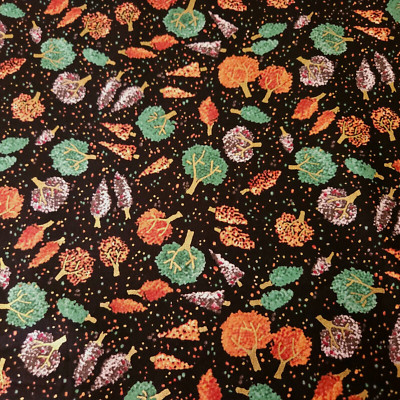 Autumn Splendor BTY Quilting Treasures Fall Trees on Black