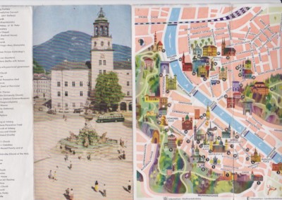 Prospekt SALZBURG Salzburg klappbar Straßenbahn Österreich
