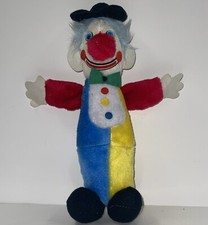 Clown Plush Doll 11 Inch Color Block A-1 Novelty 1984 Stuffed Animal Toy