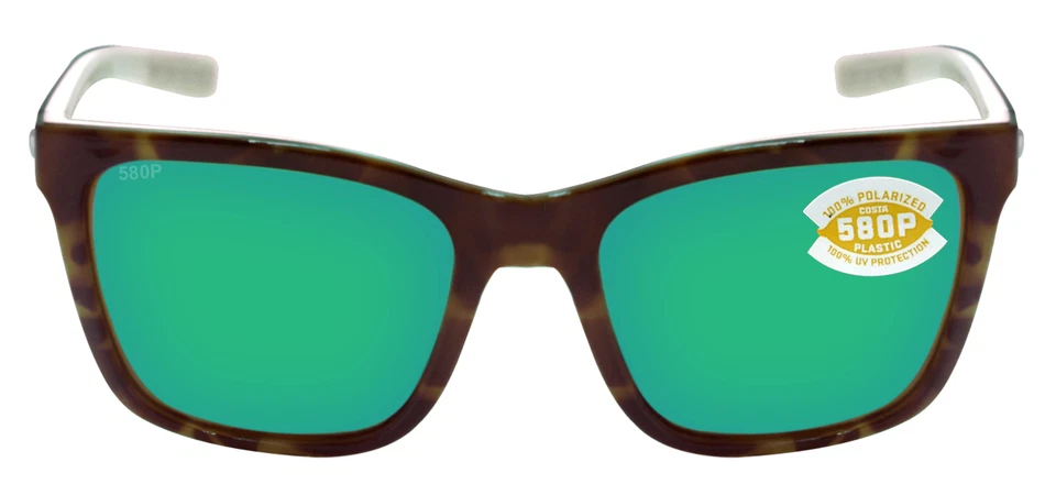 Costa Del Mar Panga Tortoise White Seafoam Crystal Green Mirror 580 Plastic Lens - Image 4 of 4