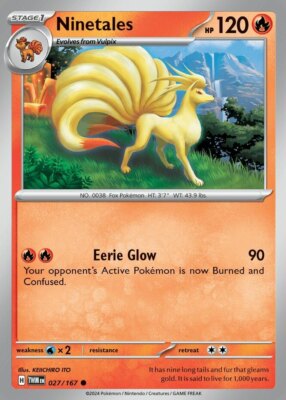 x4 Ninetales - 027/167 - Common Pokemon SV06 Twilight Masquerade M