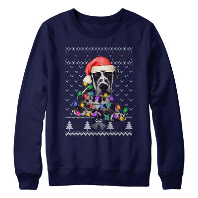 Deutsche Dogge Weihnachtssweatshirt für Kinder Hundebesitzer festlich Weihnachtsmann Mütze Welpen...
