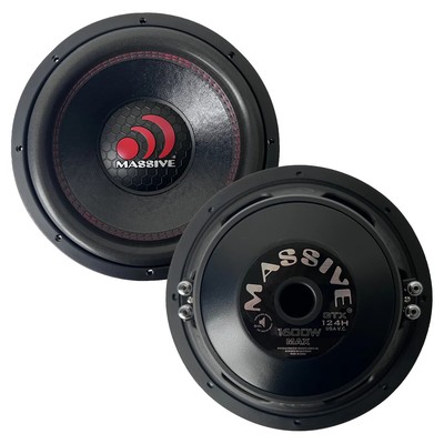 (2) MASSIVE AUDIO GTX124H 12  GTX SERIES DUAL 4-OHM SUBWOOFERS CAR SUBS (1 PAIR)