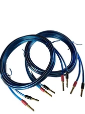 Samurai TRUE 12 Gauge Wire Speaker Cable Pair W/ Gold BFA Banana Plugs.