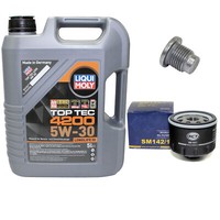 MotoröL Set 5W-30 5 Liter + ÖLfilter SM 142/1 + Schraube FüR Dacia Logan Renault