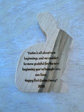 Personalized Babies First Easter Bunny Made From Reclaimed / Repurposed Wood