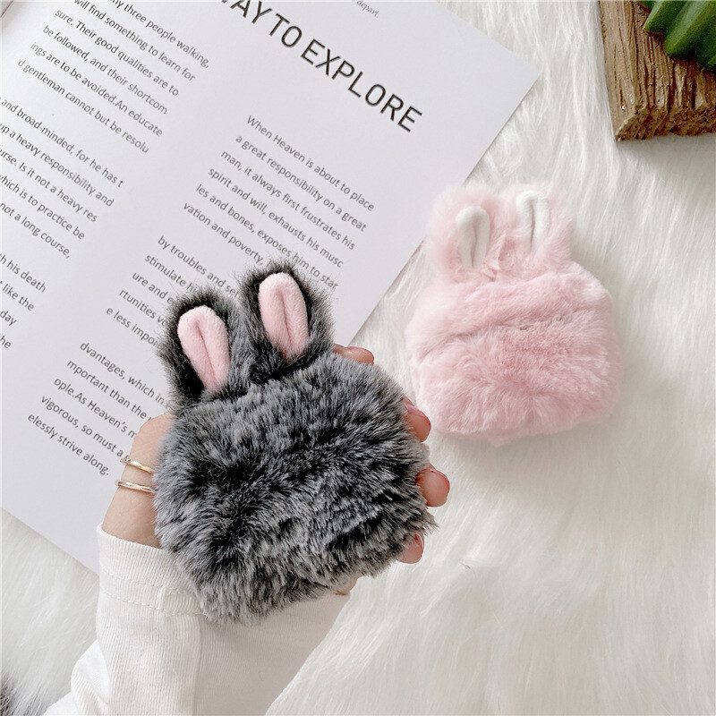 Adorable Rabbit Plush Earphone Case for AirPods 1 2 3 Pro-image