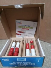 Mini 20 Bead Wooden Rekenrek 6 inches Set of 4 Abacus Counting Rack hand2mind