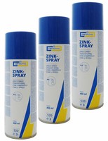 3X cartechnic Zinkspray 400Ml, Zink Rostschutz, Gegen Rost, Korrosionsschutz