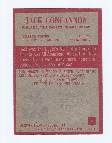 1965 Philadelphia Football - SET BREAK HIGH GRADE SINGLES EX+++  Pick From List - Picture 251 of 381