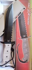 Tac Xtreme 12" Survival Knife, straps In Sheath: High Density ABS, 