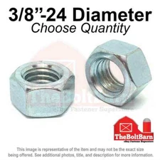 3/8"-24 Grade 5 Finished Hex Nuts Zinc Plated FINE Thread (Pick Quantity)
