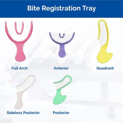 JMU Dental Bite Registration Trays - Bag Of Impression Trays For Dental Labs & Dentistry