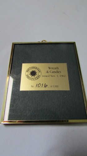 Wreath & Candles issed Nov1, 1962 Smithsonian Institution Stamps - Picture 2 of 2
