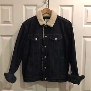 dark denim sherpa jacket
