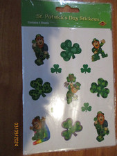 Vintage 1998 Beistle St Patrick's Day Stickers 4 Sheets Stickers MIP