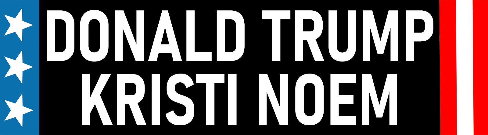 Trump Noem Bumper Sticker | Waterproof | Fade Resistance