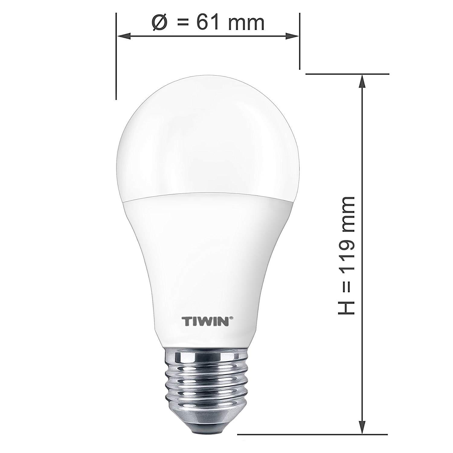 TIWIN E27 LED Lampe 9W, Warmweiß 2700K, A, 1er bis 4er Pack, 6922514302521