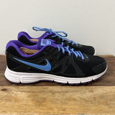 Nike Revolution 2 Womens 9 Black Hyper Grape Athletic Running Shoes 554900-023