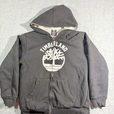 Timberland Youth Large 14-16 Sherpa Lined Hoodie Full Zip Gray Sweatshirt
