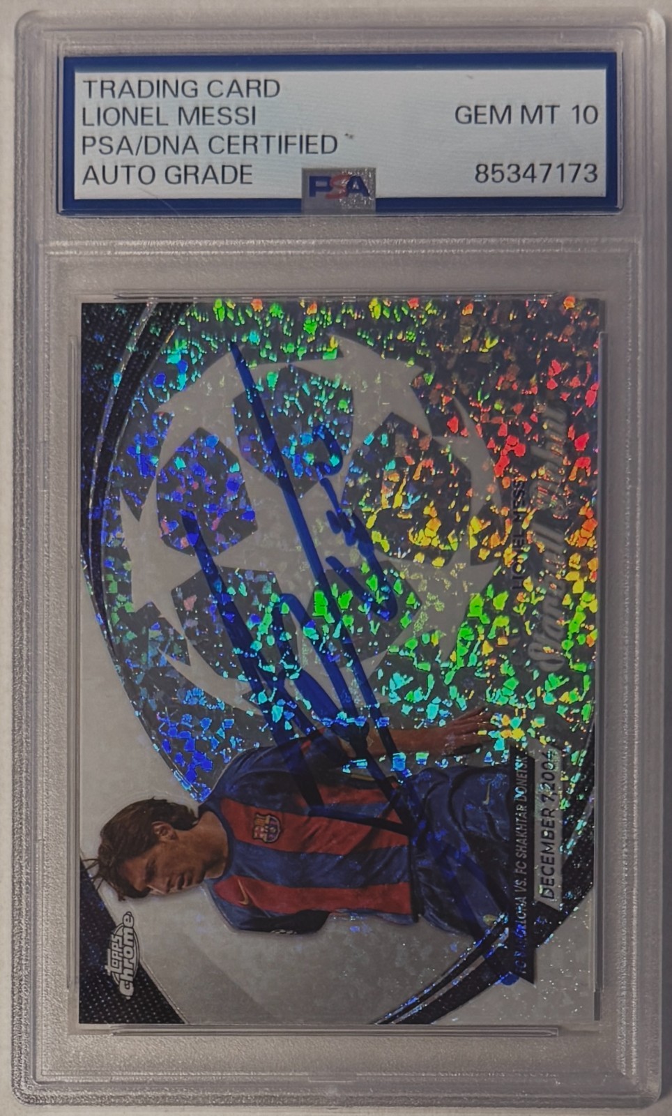2024 Topps Chrome UEFA CC Starball Signed Lionel Messi #SD10 PSA AUTO 10 view 3