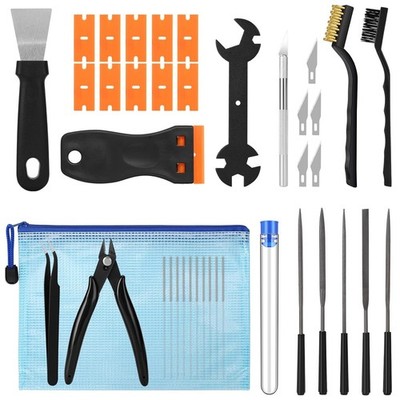 38-Piece 3D Printer Tool Kit with Cleaning, Finishing, and Removal Tools