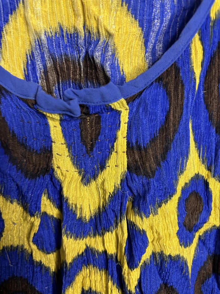 Tory Burch Tank Top Womens 4 Ikat Print Silk Sleeveless Boho Blouse Shirt 6482 - Image 3 of 4