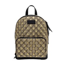 Gucci GG Supreme Bees Small Backpack Black Leather Trim GHW