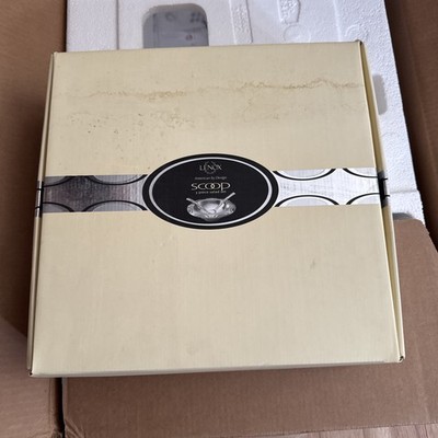 BNIB Lenox SCOOP ALUMINUM Serveware Chip & Dip Set BOWL AND SPOONS REATIL $150