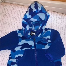 The North Face fleece Glacier hoodie jacket Baby 0-3 Months Infant EUC