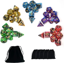 Lot Of 42 DnD Dungeons And Dragons Dice 6 Sets With Pouch DD Toys Games Kids US