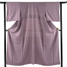 JAPANESE KIMONO EDO KOMON Purple 150cm 4 ft 11 in PURE SILK AA9742