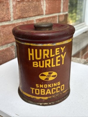Antique Vintage Hurley Burley Knob Top Tobacco Tin County Store P 
