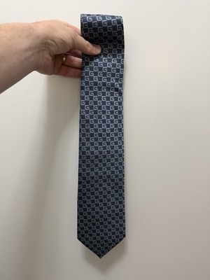 Gucci GG Monogram Silk Tie Blue Tom Ford Era Made In Italy