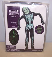 Skeleton Halloween Costume Glow In The Dark Child Size Small 4-6 New In Package